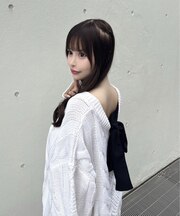 バックリボンニットワンピース