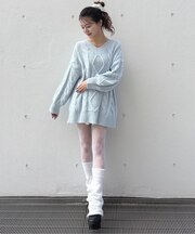 バックリボンニットワンピース