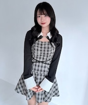 ショートブラウスレイヤードワンピース