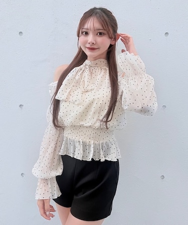 アメスリリボンフリルブラウス