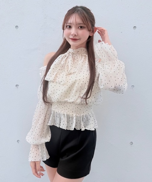 アメスリリボンフリルブラウス