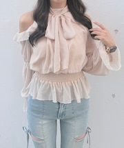 アメスリリボンフリルブラウス