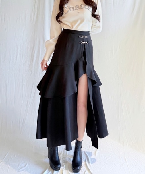 ビットラッフルスリットスカート