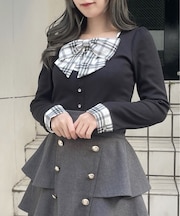 リボンレイヤードトップス