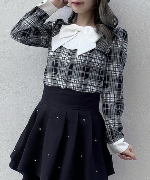 リボンレイヤードトップス