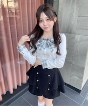 リボンレイヤードトップス