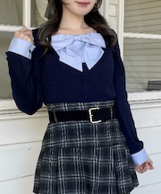 リボンレイヤードトップス