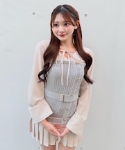 シャツドッキングプリーツワンピース