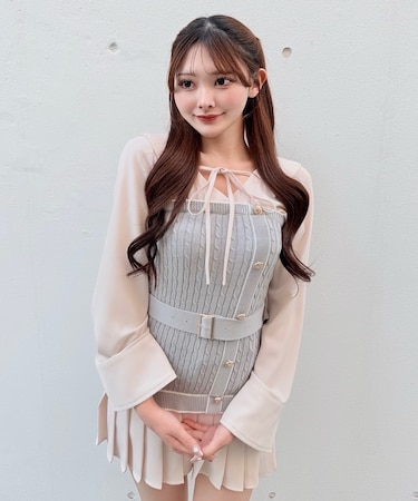 シャツドッキングプリーツワンピース