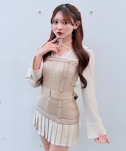 シャツドッキングプリーツワンピース