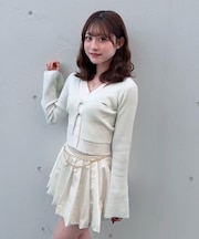 フロントホックレイヤードカーデトップス