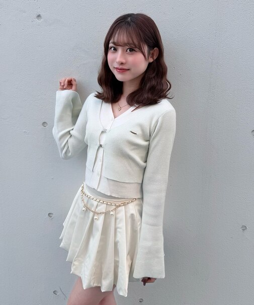 フロントホックレイヤードカーデトップス