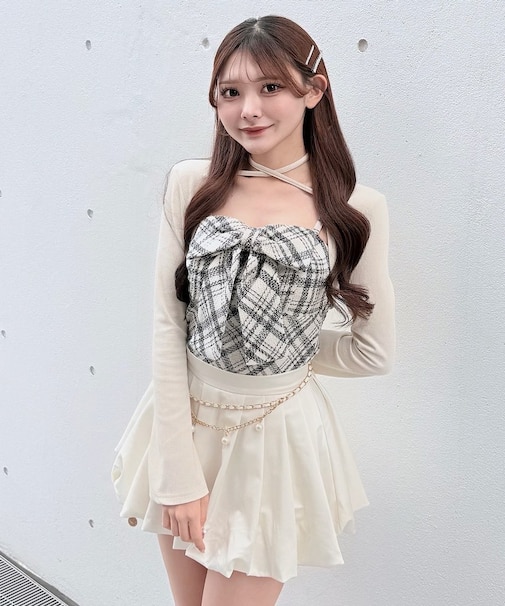 ツィードリボンキャミボレロアンサンブル