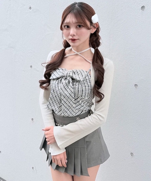 ツィードリボンキャミボレロアンサンブル