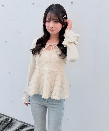 ローズペプラムキャミ