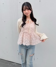 ローズペプラムキャミ