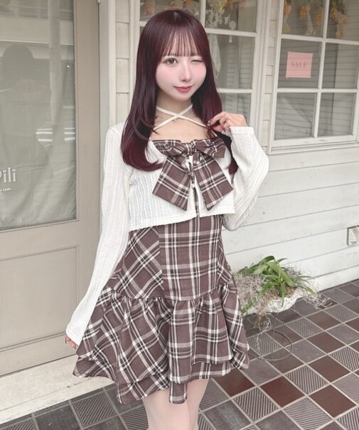 リボンアンサンブルワンピース