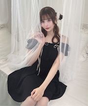 2way肩リボンミニワンピース