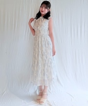 リボンタイフラワーワンピース