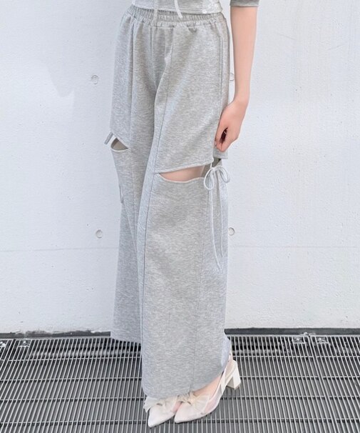 サイドリボンスウェットパンツ