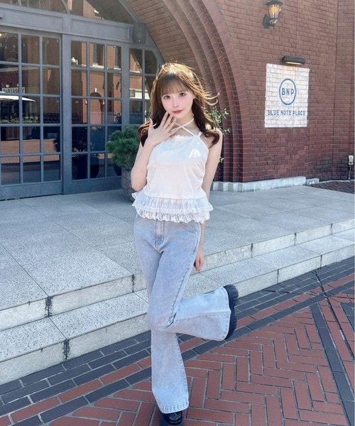 ビジュロゴフリルキャミ｜ワンウェイの通販｜&mall（アンドモール