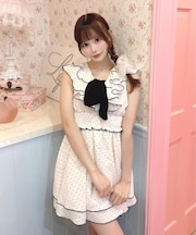 ラッフルリボンミニワンピース