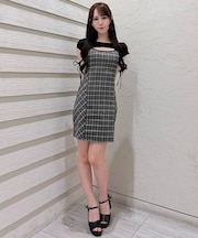 レイヤードバックリボンミニワンピー