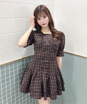 W釦ミニワンピース