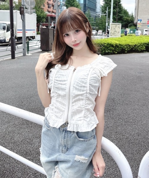 ノースリジップギャザーブラウス