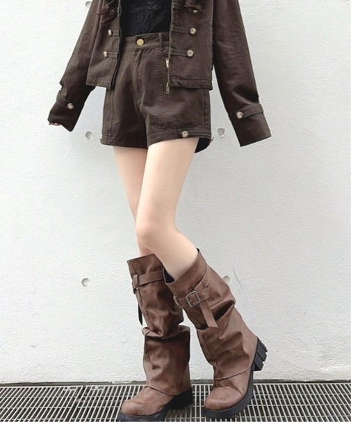 サイドボタンショートパンツ