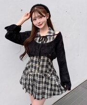 ショートニット×ミニワンピセット