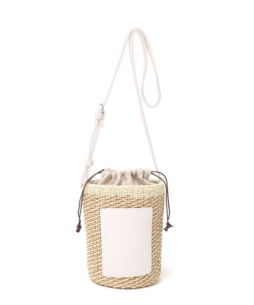 前ポケット筒型カゴショルダーバッグ