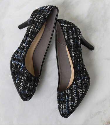 プラットフォームアーモンドトゥパンプス