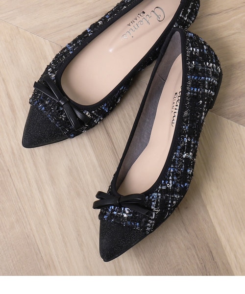 つま先グリッターリボンフラットシューズ｜アルテミスバイダイアナの