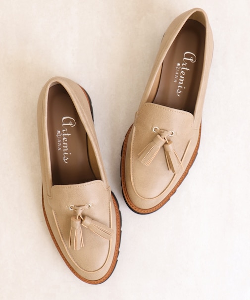 軽量厚底タッセルローファー