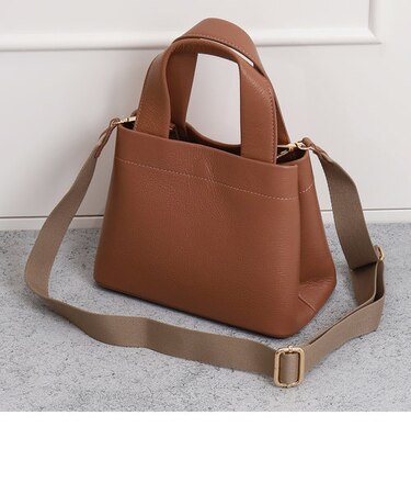 ストラップ付き本革シュリンク2WAYトート