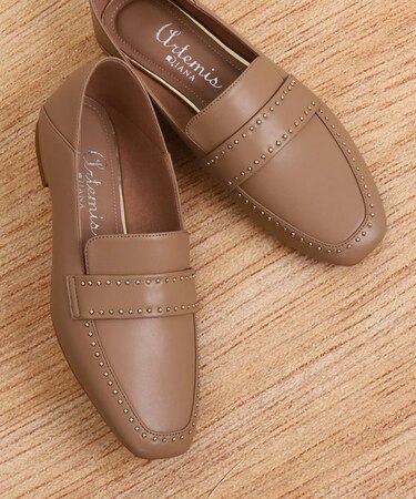 スタッズデザイン2WAYローファー