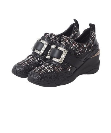 【数量限定クリスマスエディション】【6cm】クリスタルバックルヒールアップスニーカー