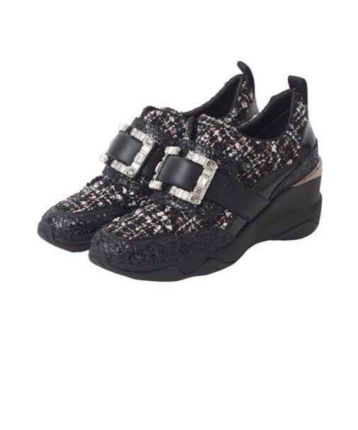 【数量限定クリスマスエディション】【6cm】クリスタルバックルヒールアップスニーカー