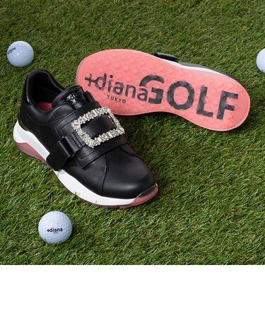 【+dianaGOLF】ビジューバックルゴルフシューズ
