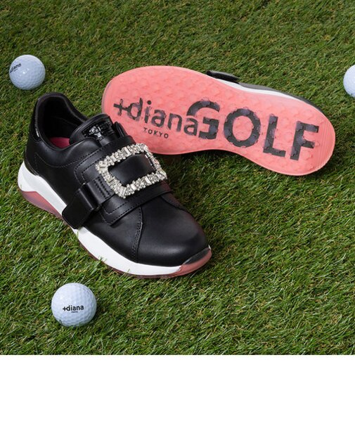 【+dianaGOLF】ビジューバックルゴルフシューズ