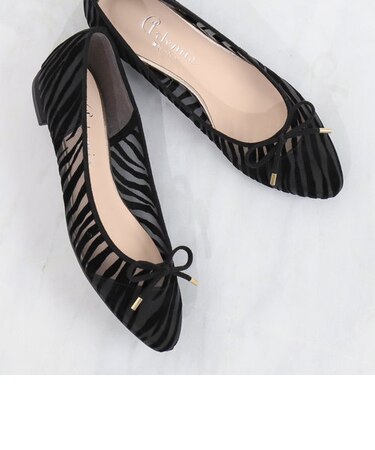 プリント柄チュールバレエシューズ