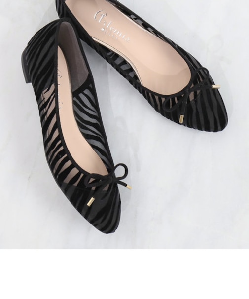 プリント柄チュールバレエシューズ