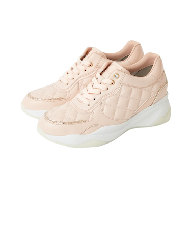 ヒールアップ厚底キルティングスニーカー