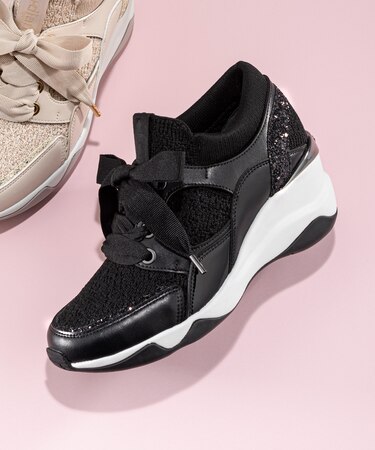 【撥水加工】ニットコンビヒールアップスニーカー