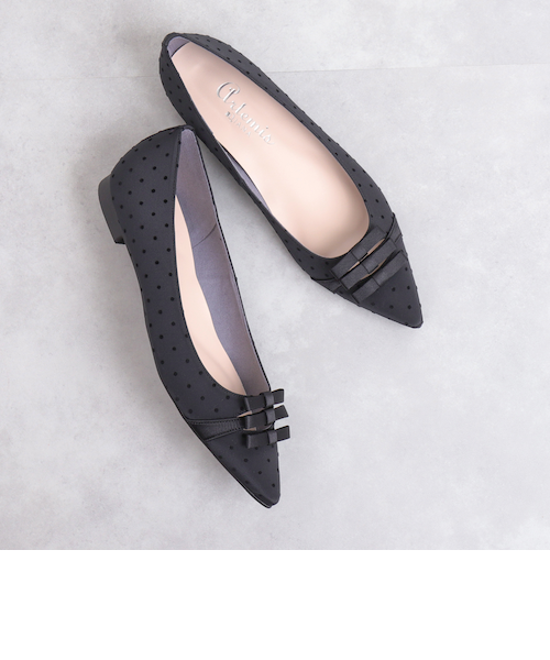 ミニリボンドット柄フラットシューズ｜アルテミスバイダイアナの通販