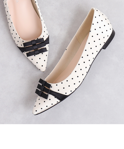 OHGA DOT BIJOU PUMPS ドットビジューパンプス 23.5 黒 OHGA ドット