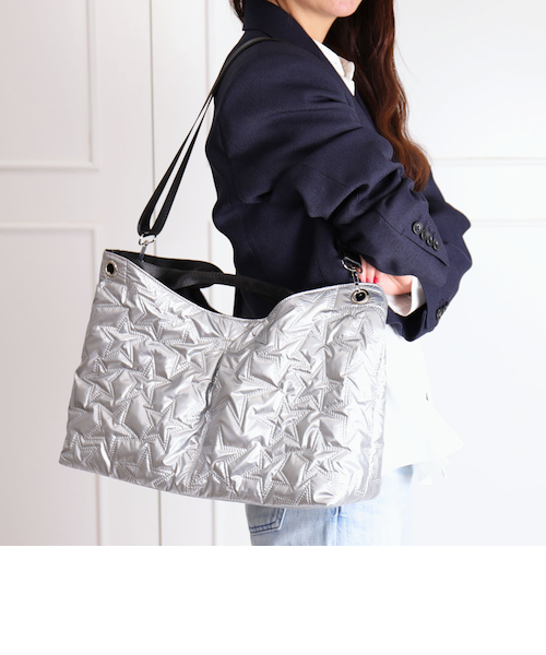 ストラップ付属B5対応2WAY星柄キルティングバッグ｜アルテミスバイ