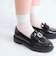 ビジューリボン　厚底ローファー