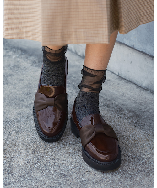 グログランリボン厚底ローファー｜アルテミスバイダイアナの通販
